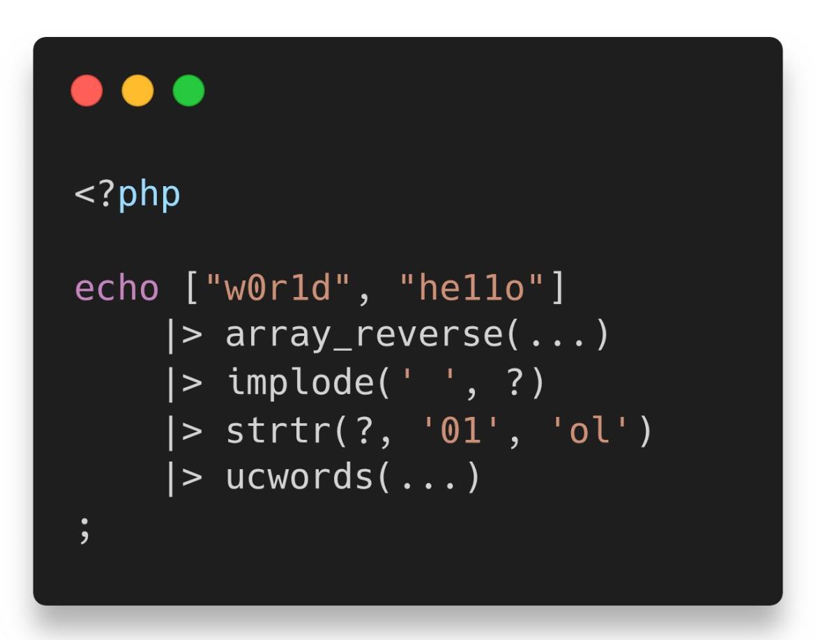 PHP 8.6 pipe operator